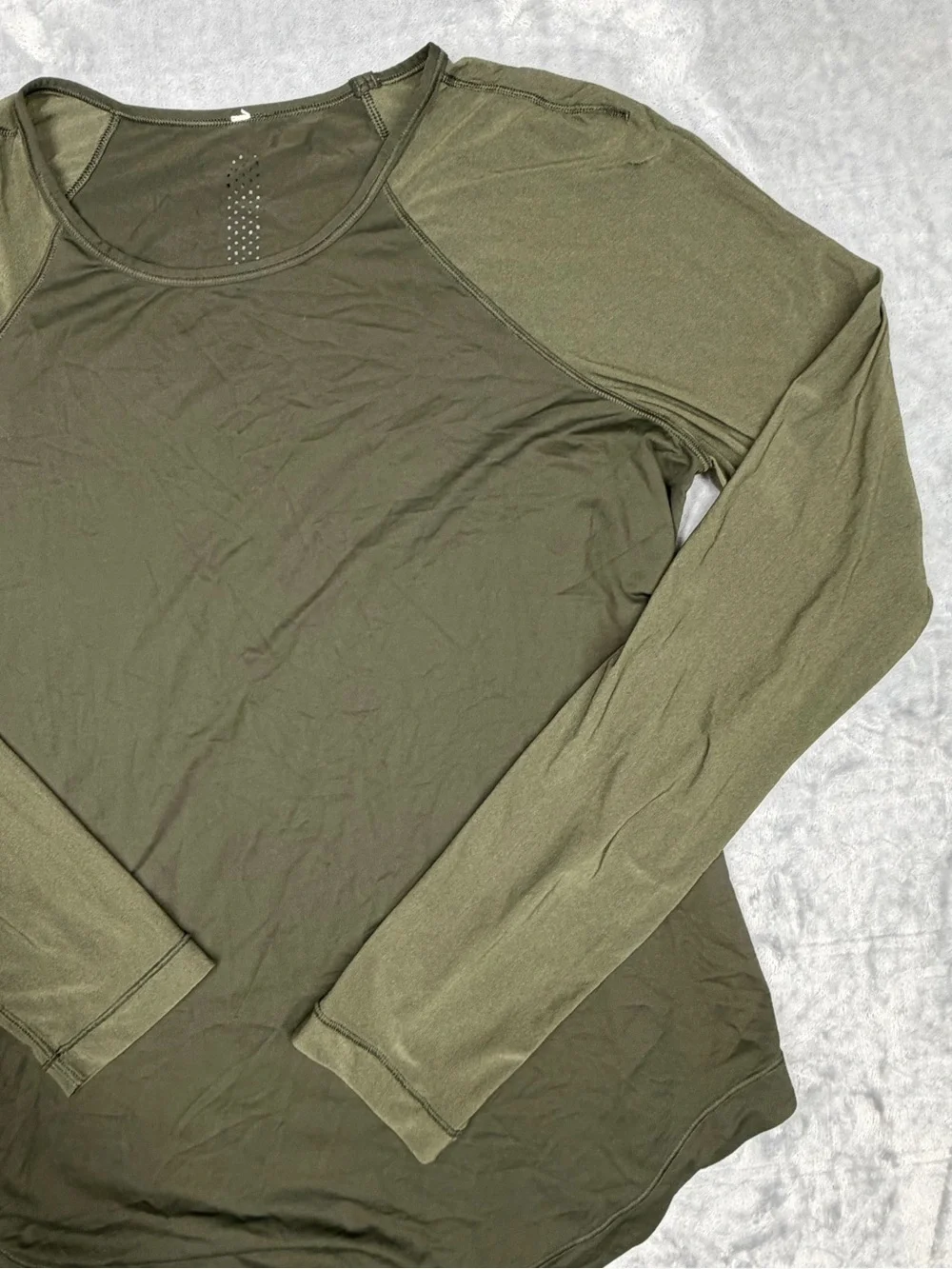 lululemon athletica Olive Green Swiftly Tech Mesh Sleeve shirt